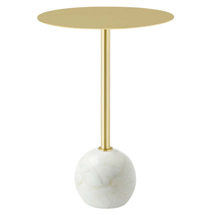 Modway EEI-6606 Aliza Round White Marble Side Table Modway