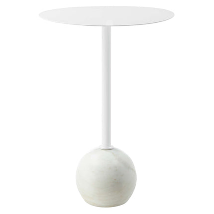 Modway EEI-6606 Aliza Round White Marble Side Table Modway