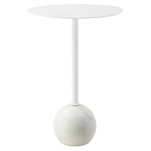 Modway EEI-6606 Aliza Round White Marble Side Table Modway