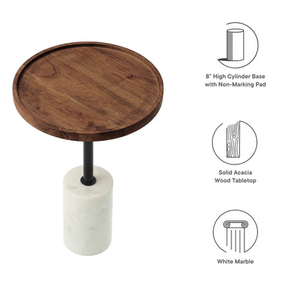 Modway EEI-6607 Amina Round Acacia Wood Side Table Modway