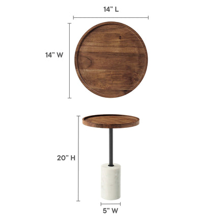 Modway EEI-6607 Amina Round Acacia Wood Side Table Modway