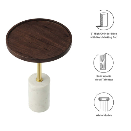 Modway EEI-6607 Amina Round Acacia Wood Side Table Modway