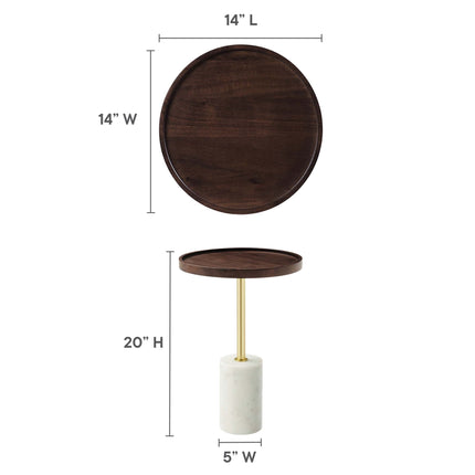 Modway EEI-6607 Amina Round Acacia Wood Side Table Modway