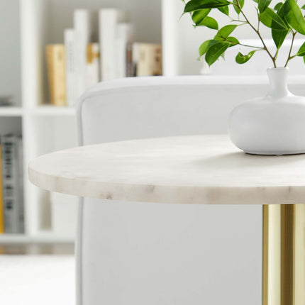 Modway EEI-6609 Viva Round White Marble Side Table Modway
