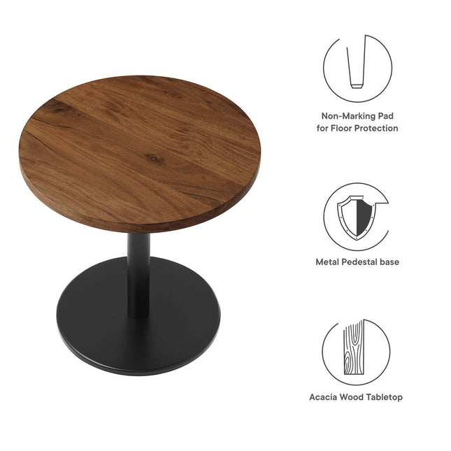 Modway EEI-6610 Viva Round Acacia Wood Side Table Modway