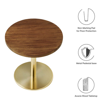 Modway EEI-6610 Viva Round Acacia Wood Side Table Modway