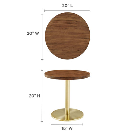 Modway EEI-6610 Viva Round Acacia Wood Side Table Modway