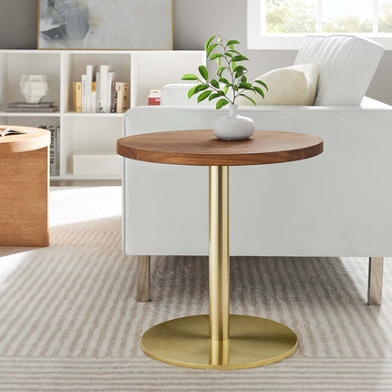 Modway EEI-6610 Viva Round Acacia Wood Side Table Modway