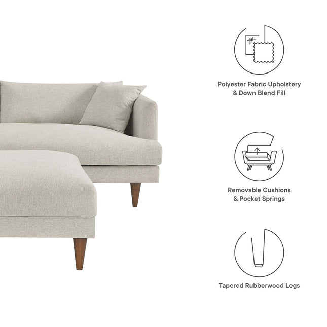 Modway EEI-6614 Zoya Down Filled Overstuffed Sofa and Ottoman Set Modway