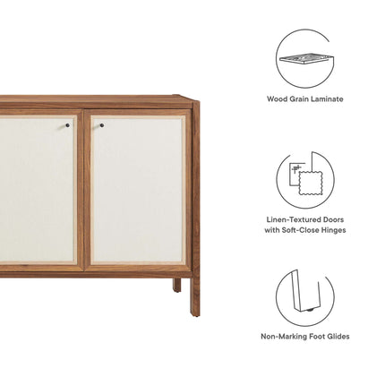 Modway EEI-6616 Capri 65" Wood Grain Sideboard Storage Cabinet Modway