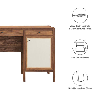 Modway EEI-6618 Capri 58" Wood Grain Office Desk Modway