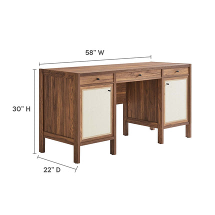 Modway EEI-6618 Capri 58" Wood Grain Office Desk Modway