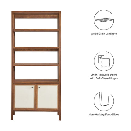 Modway EEI-6619 Capri 4-Shelf Wood Grain Bookcase Modway