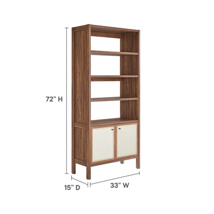 Modway EEI-6619 Capri 4-Shelf Wood Grain Bookcase Modway