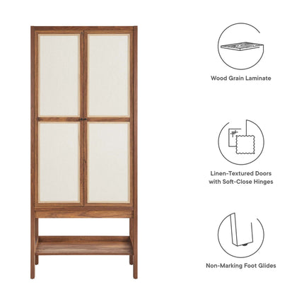Modway EEI-6620 Capri Tall Wood Grain Standing Storage Cabinet Modway