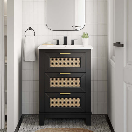 Modway EEI-6625 Dixie 24" Solid Wood Bathroom Vanity Cabinet (Sink Basin Not Included) Modway