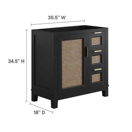 Modway EEI-6626 Dixie 36" Solid Wood Bathroom Vanity Cabinet (Sink Basin Not Included) Modway