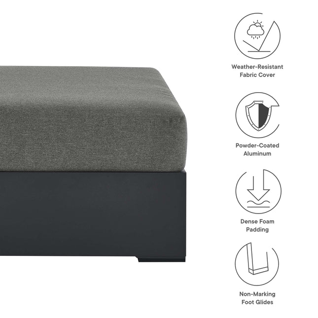 Modway EEI-6627 Tahoe Outdoor Patio Powder-Coated Aluminum Ottoman - Plaza Home Decor