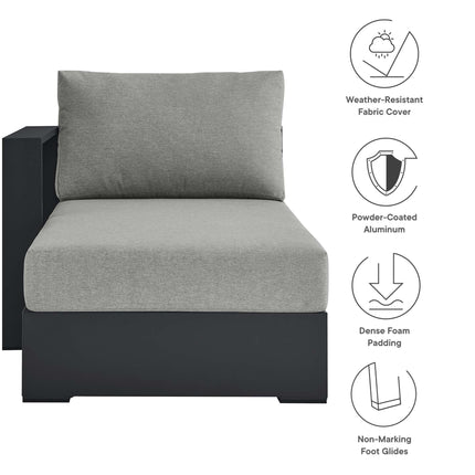 Modway EEI-6632 Tahoe Outdoor Patio Powder-Coated Aluminum Modular Left-Facing Chaise Lounge - Plaza Home Decor