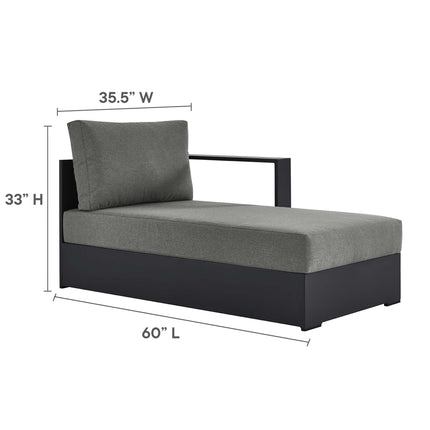 Modway EEI-6633 Tahoe Outdoor Patio Powder-Coated Aluminum Modular Right-Facing Chaise Lounge - Plaza Home Decor