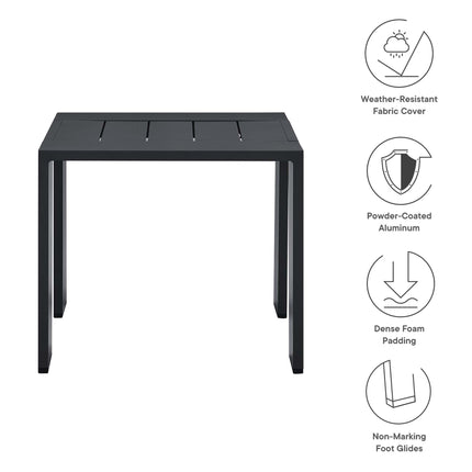 Modway EEI-6635 Tahoe Outdoor Patio Powder-Coated Aluminum End Table - Plaza Home Decor