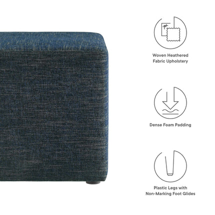 Modway EEI-6636 Callum 17" Square Woven Heathered Fabric Upholstered Ottoman Modway