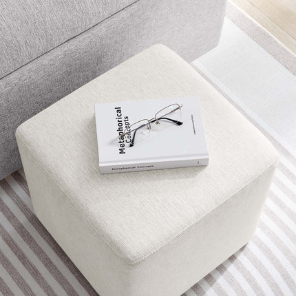 Modway EEI-6636 Callum 17" Square Woven Heathered Fabric Upholstered Ottoman Modway