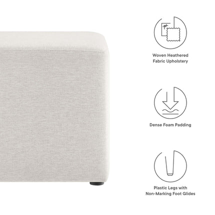 Modway EEI-6636 Callum 17" Square Woven Heathered Fabric Upholstered Ottoman Modway