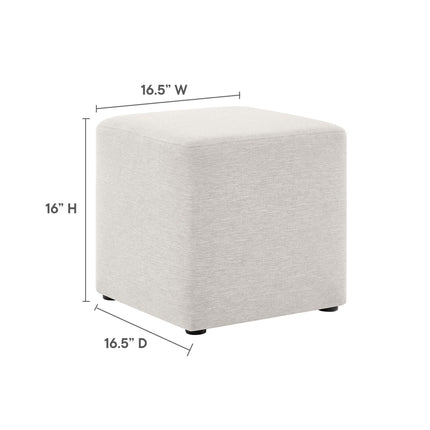 Modway EEI-6636 Callum 17" Square Woven Heathered Fabric Upholstered Ottoman Modway
