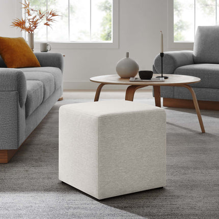 Modway EEI-6636 Callum 17" Square Woven Heathered Fabric Upholstered Ottoman Modway