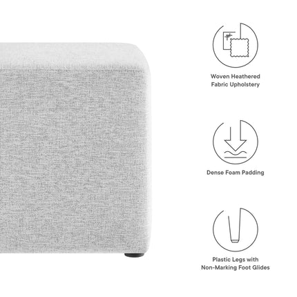 Modway EEI-6636 Callum 17" Square Woven Heathered Fabric Upholstered Ottoman Modway