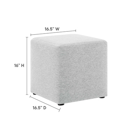 Modway EEI-6636 Callum 17" Square Woven Heathered Fabric Upholstered Ottoman Modway