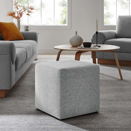 Modway EEI-6636 Callum 17" Square Woven Heathered Fabric Upholstered Ottoman Modway