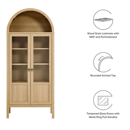Modway EEI-6638 Tessa Tall Arched Storage Display Cabinet - Plaza Home Decor