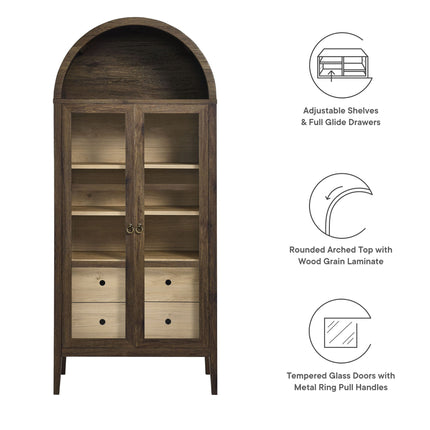 Modway EEI-6639 Nolan Tall Arched Storage Display Cabinet Modway