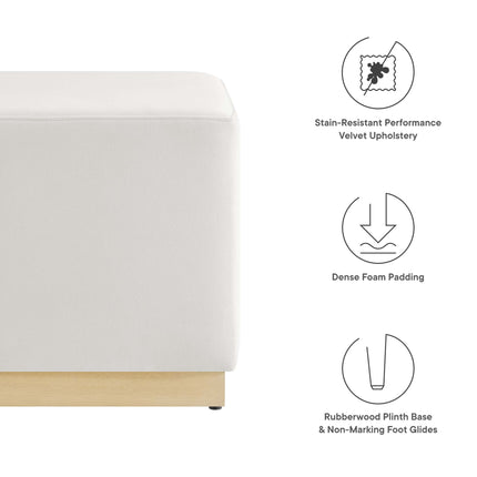 Modway EEI-6640 Tilden 17" Square Performance Velvet Upholstered Ottoman - Plaza Home Decor