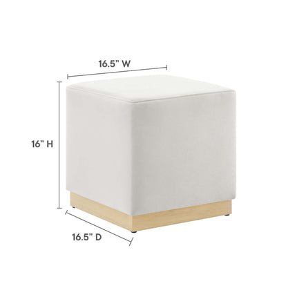 Modway EEI-6640 Tilden 17" Square Performance Velvet Upholstered Ottoman - Plaza Home Decor