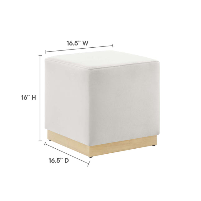 Modway EEI-6640 Tilden 17" Square Performance Velvet Upholstered Ottoman - Plaza Home Decor
