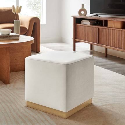 Modway EEI-6640 Tilden 17" Square Performance Velvet Upholstered Ottoman - Plaza Home Decor