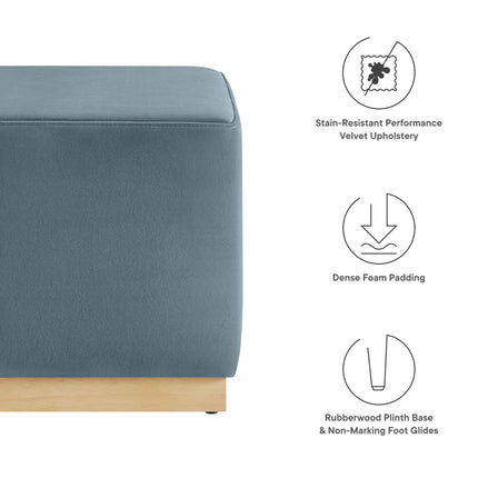 Modway EEI-6640 Tilden 17" Square Performance Velvet Upholstered Ottoman - Plaza Home Decor