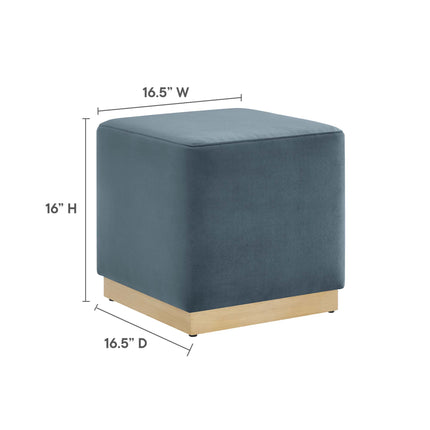 Modway EEI-6640 Tilden 17" Square Performance Velvet Upholstered Ottoman - Plaza Home Decor