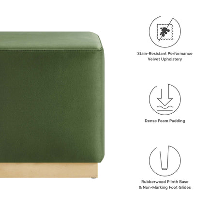Modway EEI-6640 Tilden 17" Square Performance Velvet Upholstered Ottoman - Plaza Home Decor