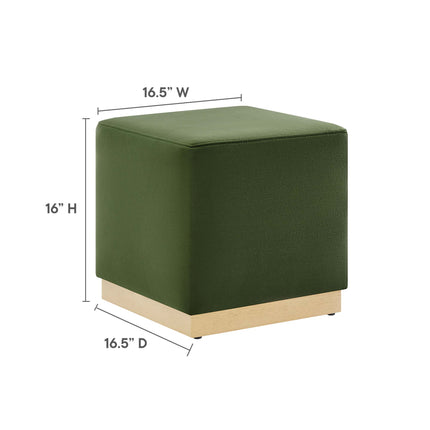 Modway EEI-6640 Tilden 17" Square Performance Velvet Upholstered Ottoman - Plaza Home Decor