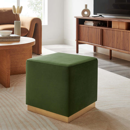 Modway EEI-6640 Tilden 17" Square Performance Velvet Upholstered Ottoman - Plaza Home Decor