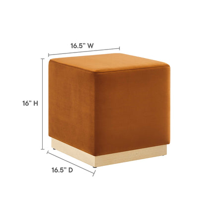Modway EEI-6640 Tilden 17" Square Performance Velvet Upholstered Ottoman - Plaza Home Decor