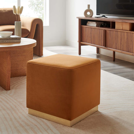 Modway EEI-6640 Tilden 17" Square Performance Velvet Upholstered Ottoman - Plaza Home Decor