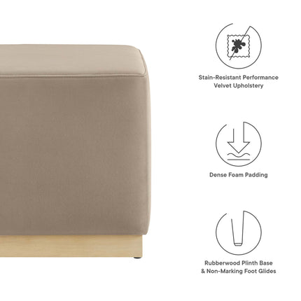 Modway EEI-6640 Tilden 17" Square Performance Velvet Upholstered Ottoman - Plaza Home Decor