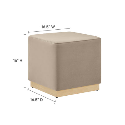 Modway EEI-6640 Tilden 17" Square Performance Velvet Upholstered Ottoman - Plaza Home Decor