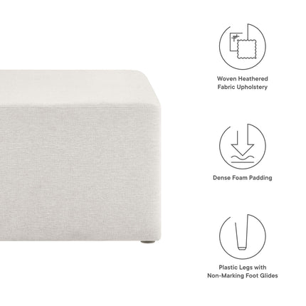 Modway EEI-6642 Callum Large 28" Square Woven Heathered Fabric Upholstered Ottoman Modway