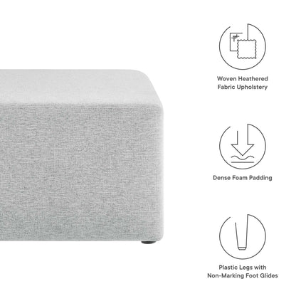 Modway EEI-6642 Callum Large 28" Square Woven Heathered Fabric Upholstered Ottoman Modway
